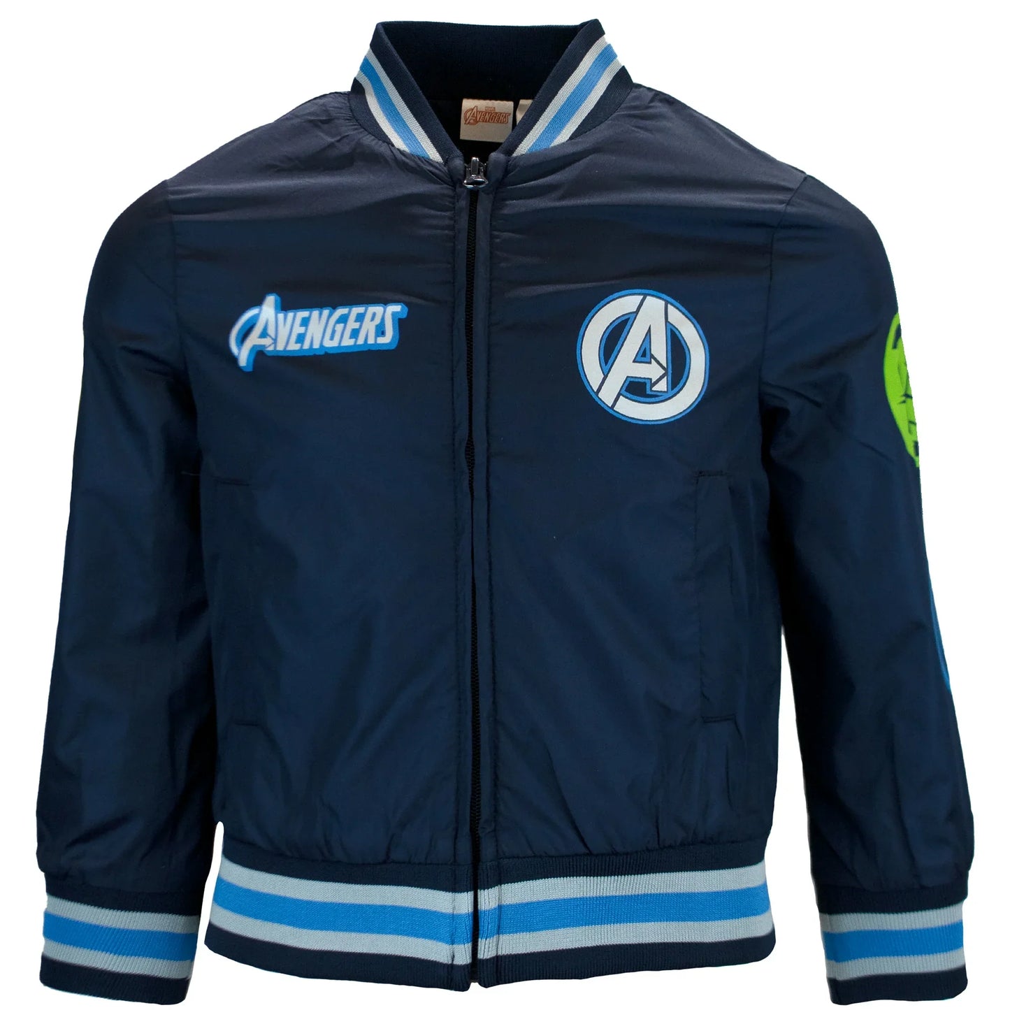 Marvel Superheroes Characters Boys Avenger Bomber Jacket, The Incredible Hulk, Iron Man, Captain America, The Mighty Thor (Sizes 4-18)