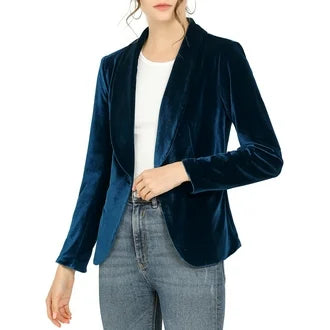 Allegra K Womens Office Coat Solid Shawl Collar 1 Button Valentine's Day