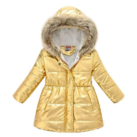 Children Boys Girls Down Coat Winter Autumn Thicken Woolen Hooded Cotton-padded Parka Coat Warm Jackets Toddler Kids Outerwear