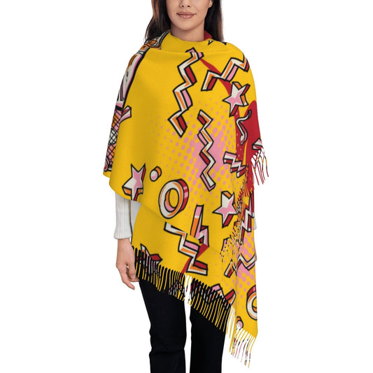 Colorful Graffiti Rock Music Hip Hop Art Winter Scarf