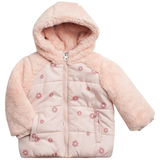 Jessica Simpson Baby Toddler Girls' Winter Jacket - Quilted Inner Fleece Sherpa Lined Hooded Parka Puffer Coat (Sizes:12M-4T)