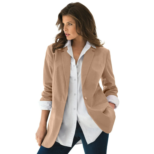 Roaman's Women's Plus Size Boyfriend Blazer