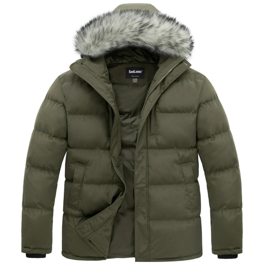Soularge Men's Big and Tall Winter Coat Waterproof Winter Coat