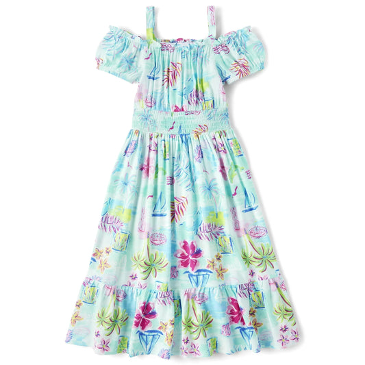 The Children's Place Girls Short Sleeve Matching Off Shoulder Dress, Sizes XS-XXL