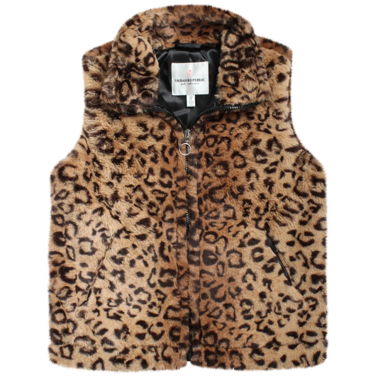 URBAN REPUBLIC Girls' Faux Fur Vest - Sherpa Fleece Sleeveless Outerwear Overcoat (Sizes: 7-16)